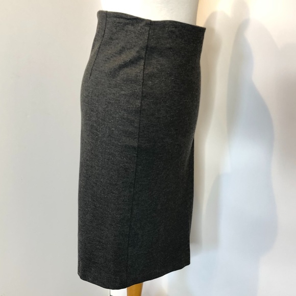 Three Dots Dark Grey Front Asymmetrical Zip Skirt - Picture 3 of 12